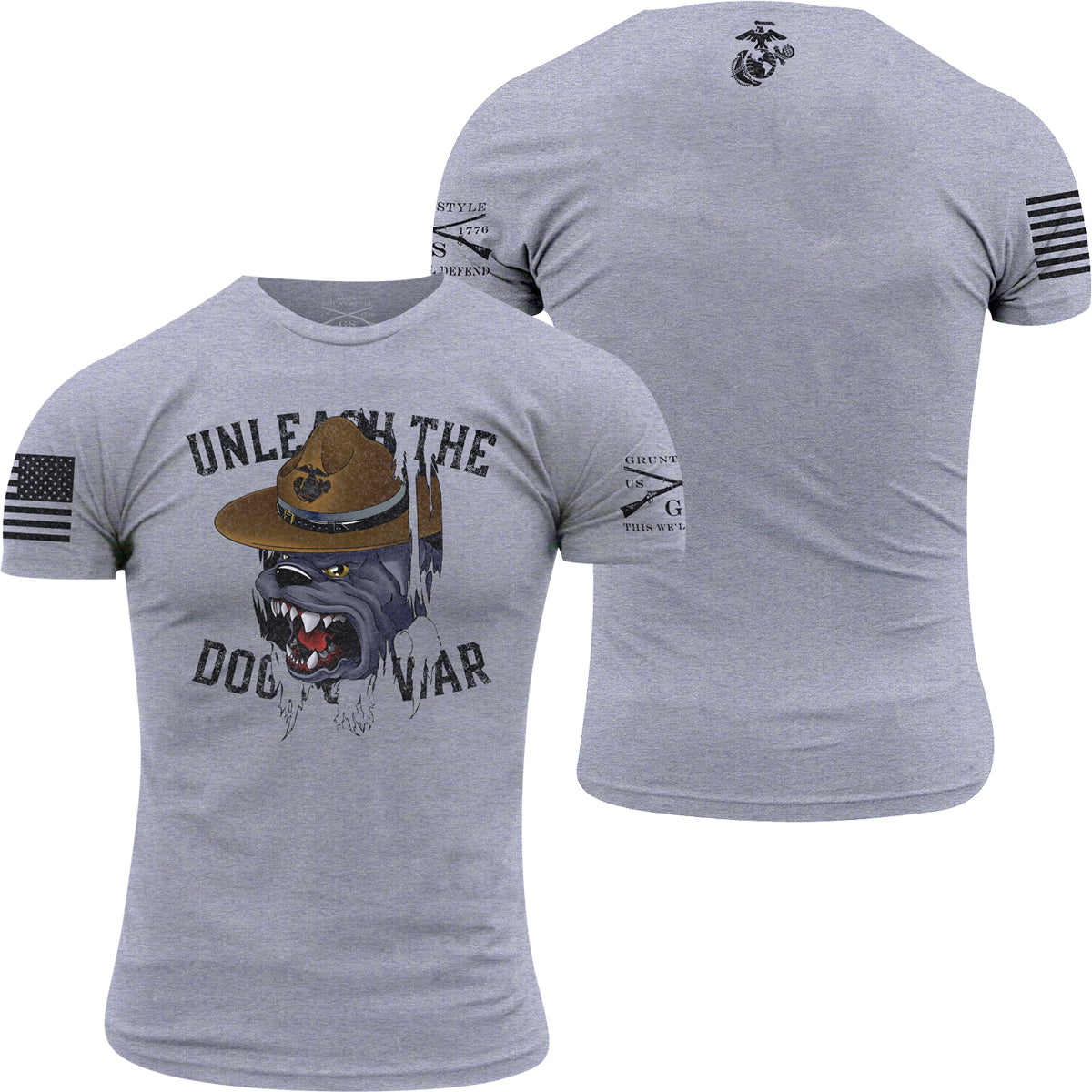 Grunt Style USMC - Dogs Of War T-Shirt - Gray Grunt Style