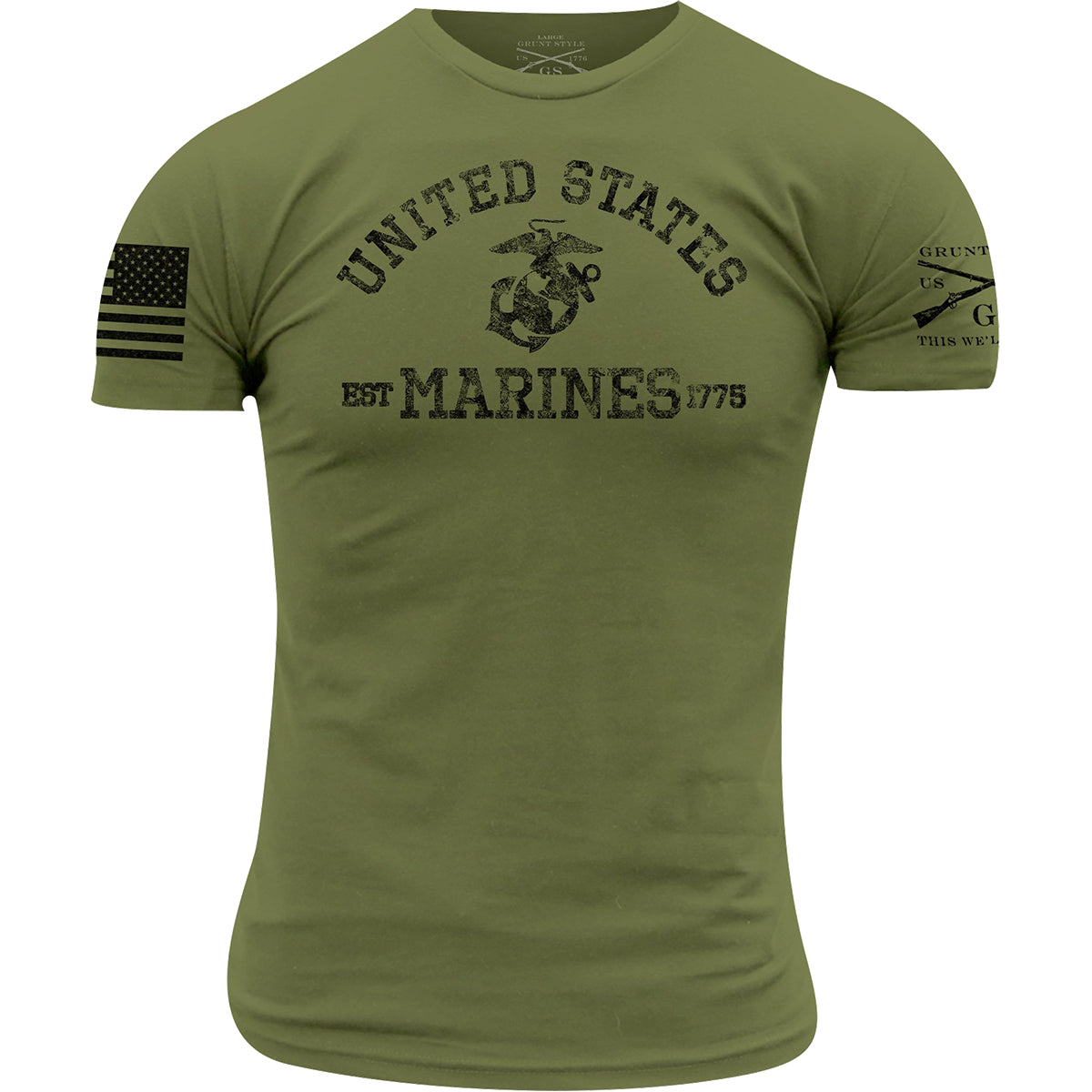 Grunt Style USMC - Est. 1775 T-Shirt - Military Green Grunt Style