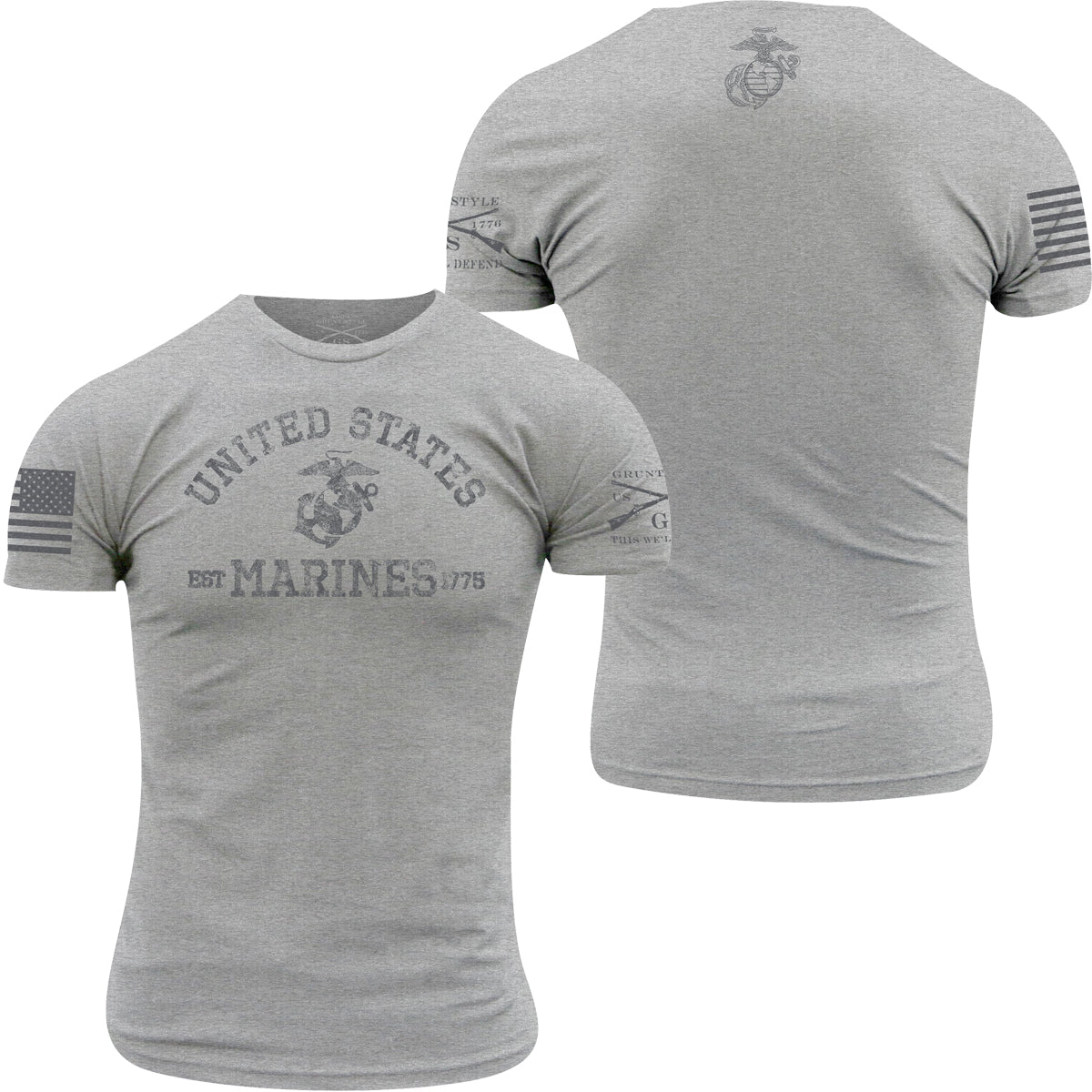 Produktbild von Grunt Style Women's USMC - Est. 1775 T-Shirt - Heather Gray