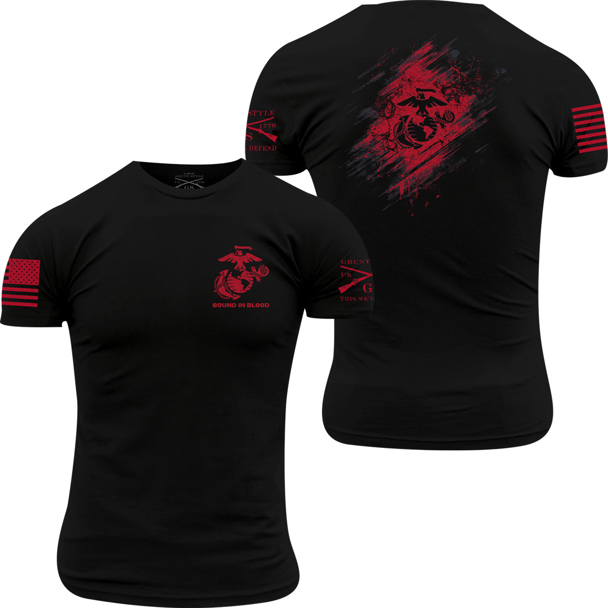 Grunt Style USMC - Bound In Blood T-Shirt - Black Grunt Style