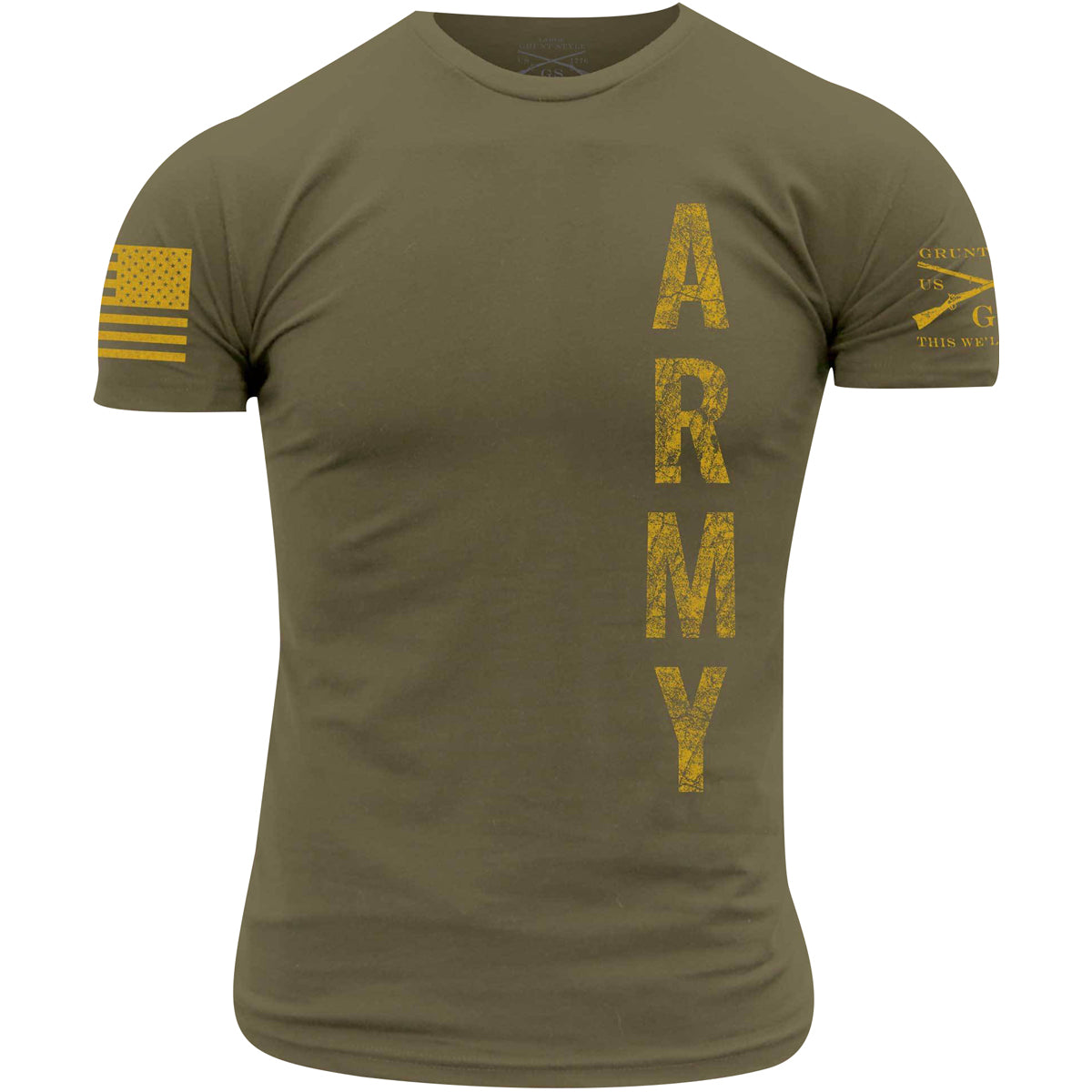 Grunt Style Army - Vertical T-Shirt - Tan 499 Grunt Style