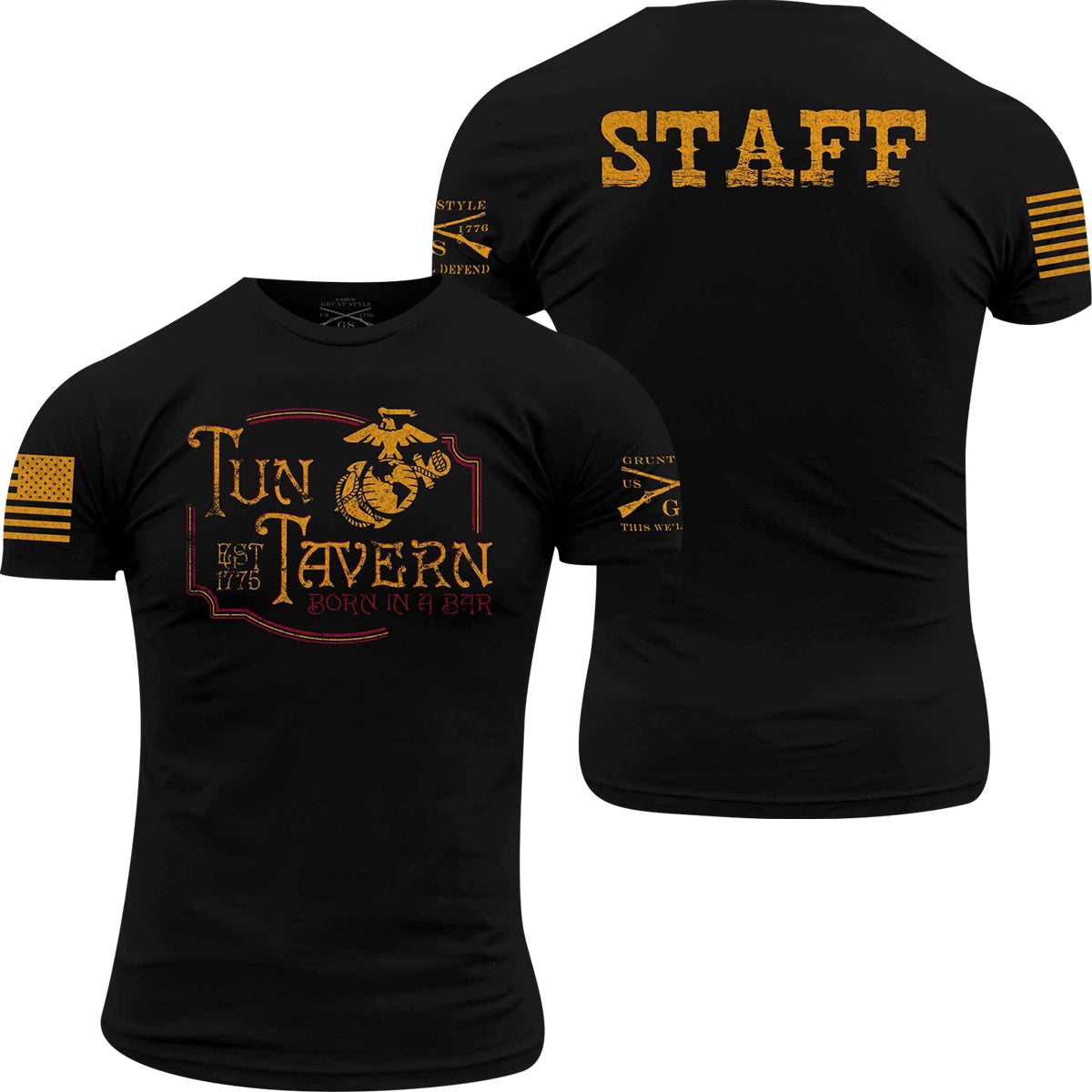 Grunt Style USMC - Tun Tavern Staff T-Shirt - Black Grunt Style
