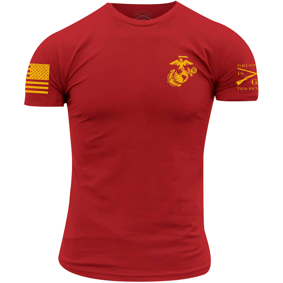 Grunt Style USMC - Corps Colors T-Shirt - Red Grunt Style