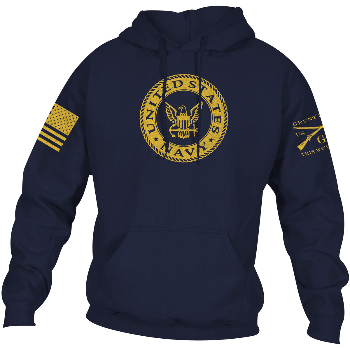Grunt Style USN - Navy Colors Pullover Hoodie - Navy Grunt Style