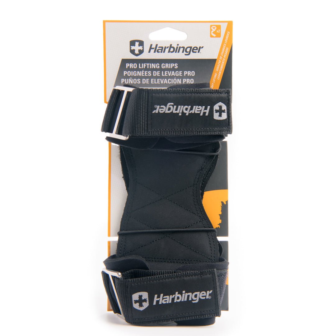 Harbinger Pro Lifting Grips for Weight Lifting, Black - Forza Sports