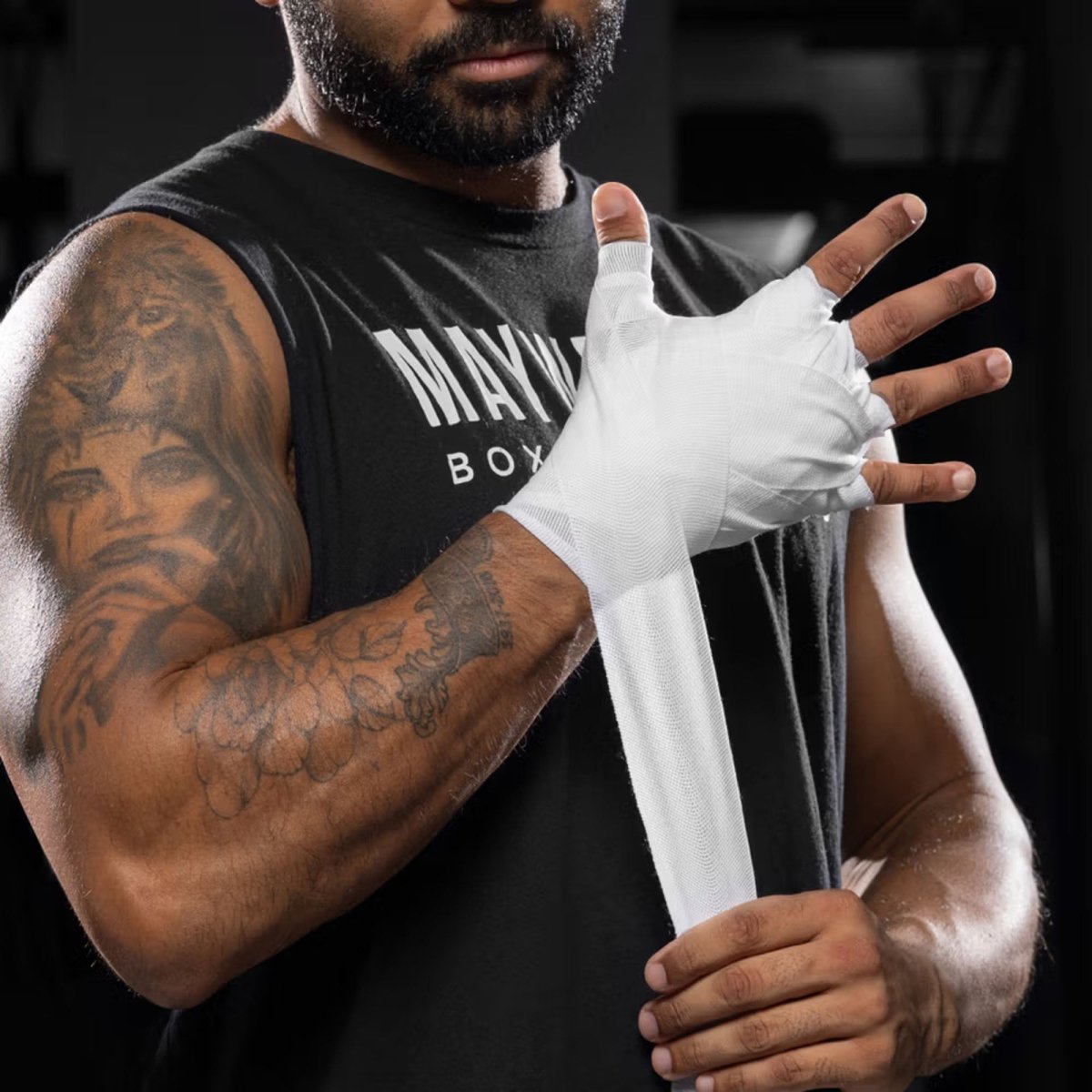 Hayabusa Mayweather 180" Gauze Hand Wraps, White - Forza Sports