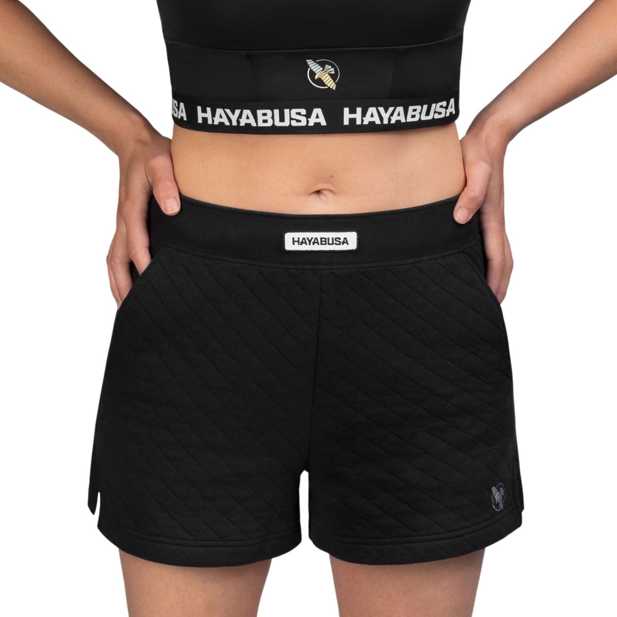 Hayabusa Women’s Quilted Training Shorts, X - Small, Black - Forza Sports