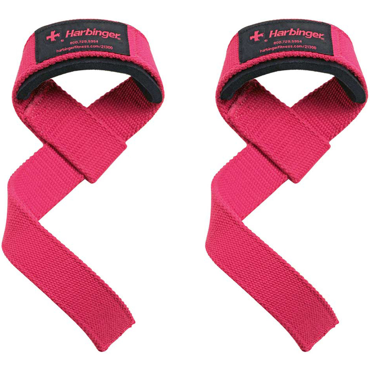 Harbinger Women's Padded Cotton Weight Lifting Straps - Pink Harbinger