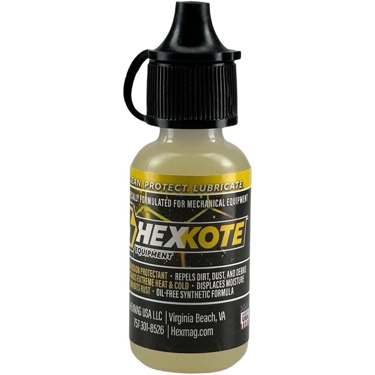 HEXKOTE Equipment Door Lock Hinge Garage Dry Lubricant 0.50 oz Dropper Bottle - Forza Sports