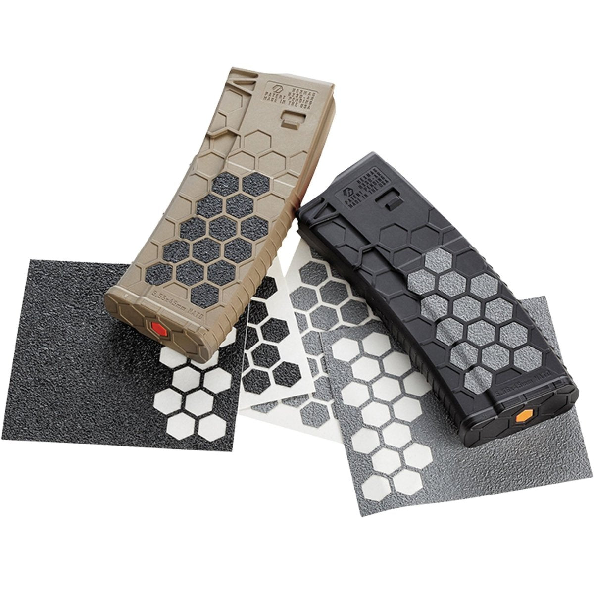 HEXMAG Tactical Grip Tape 46 Pre-Cut Hexagons Textured Stickers, Peel and Stick - Forza Sports
