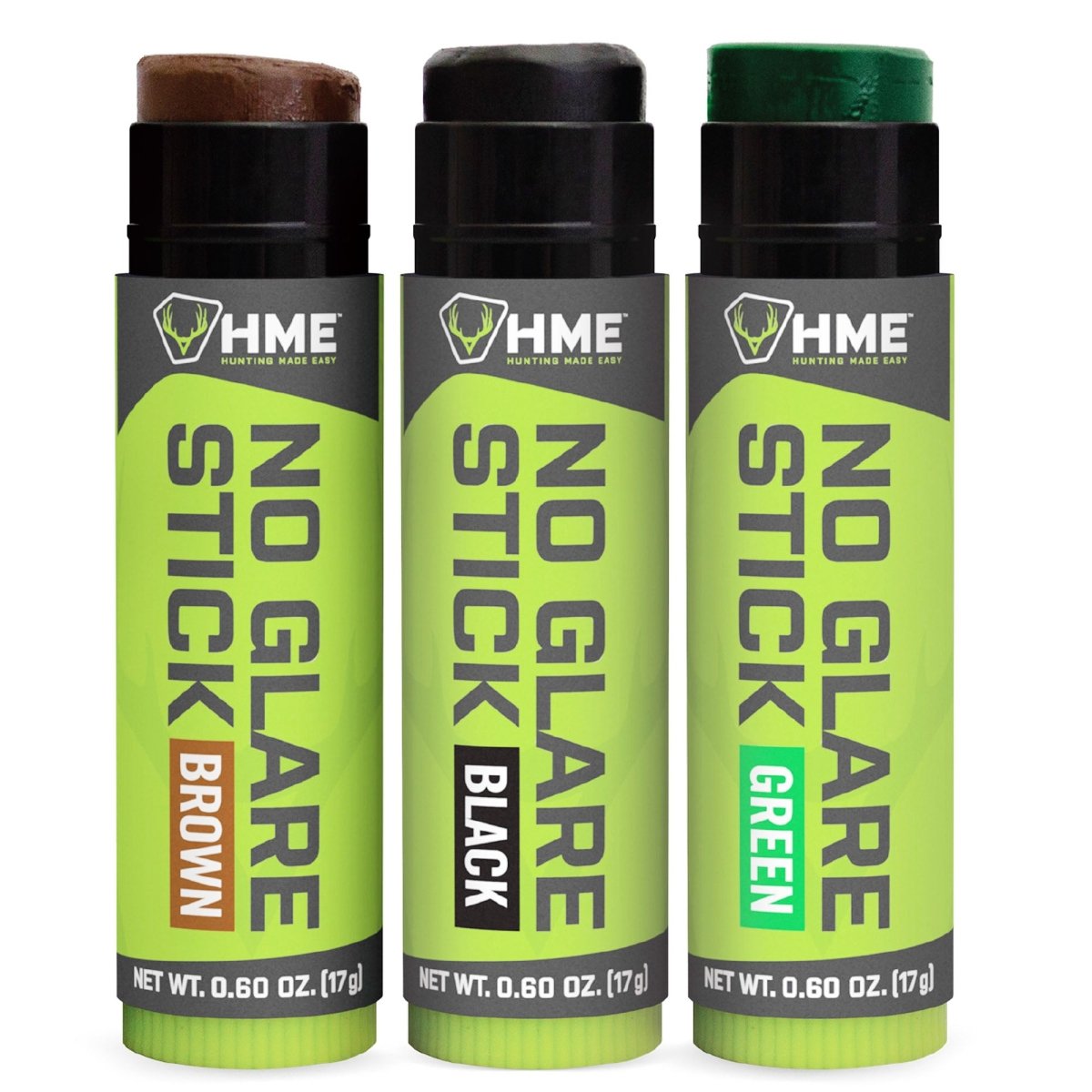 HME - Glare Reducing Face Paint Stick - 3 Pack - Green/Brown/Black - Forza Sports