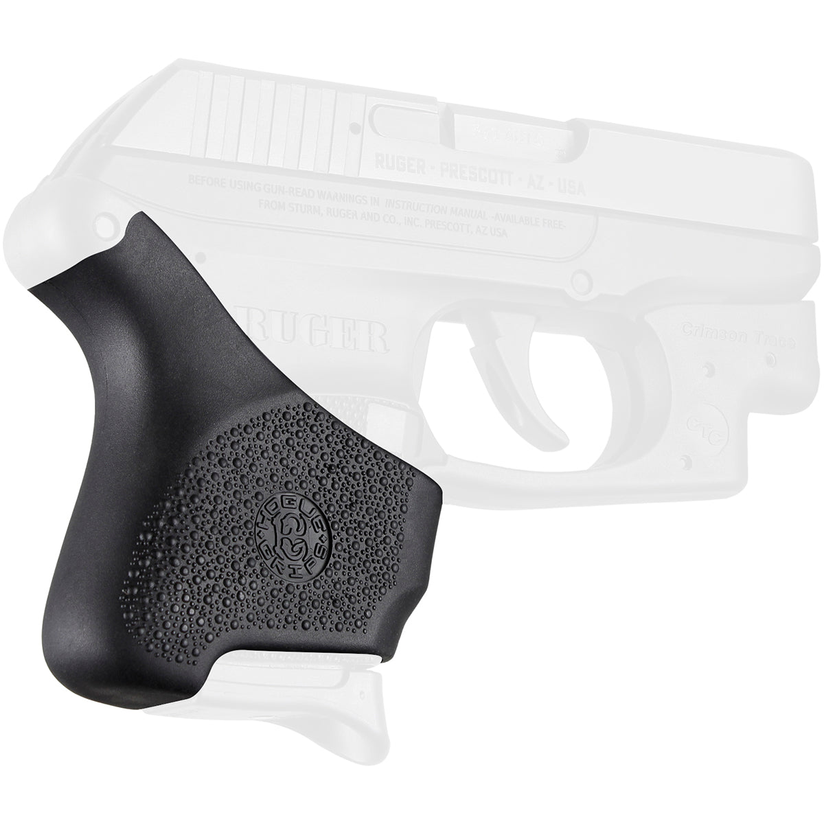 Hogue Ruger LCP .380 with Crimson Trace Button Grip HandALL Hybrid Grip Sleeve Hogue