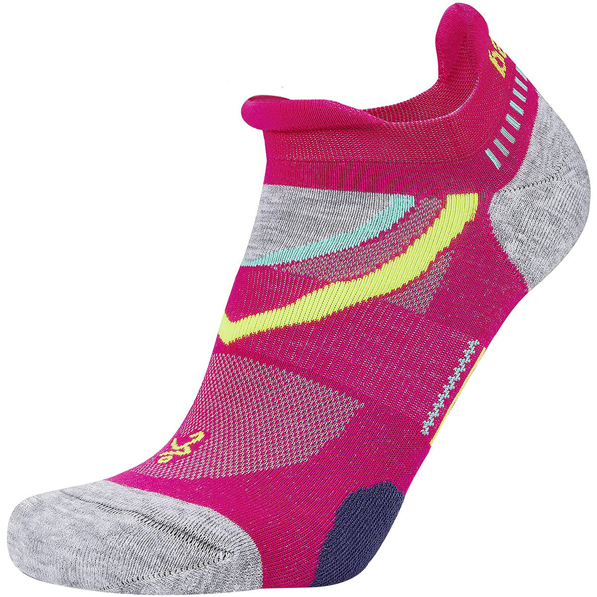 Balega UltraGlide No Show Running Socks - Electric Pink/Midgray Balega