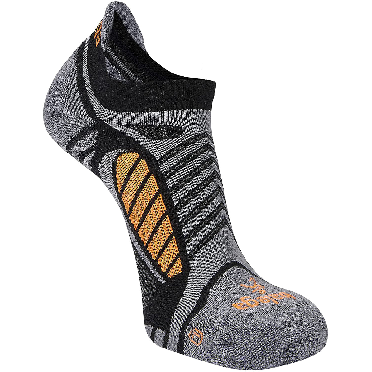 Balega Ultra Light Second Skin No Show Running Socks - Black/Gray Heather Balega