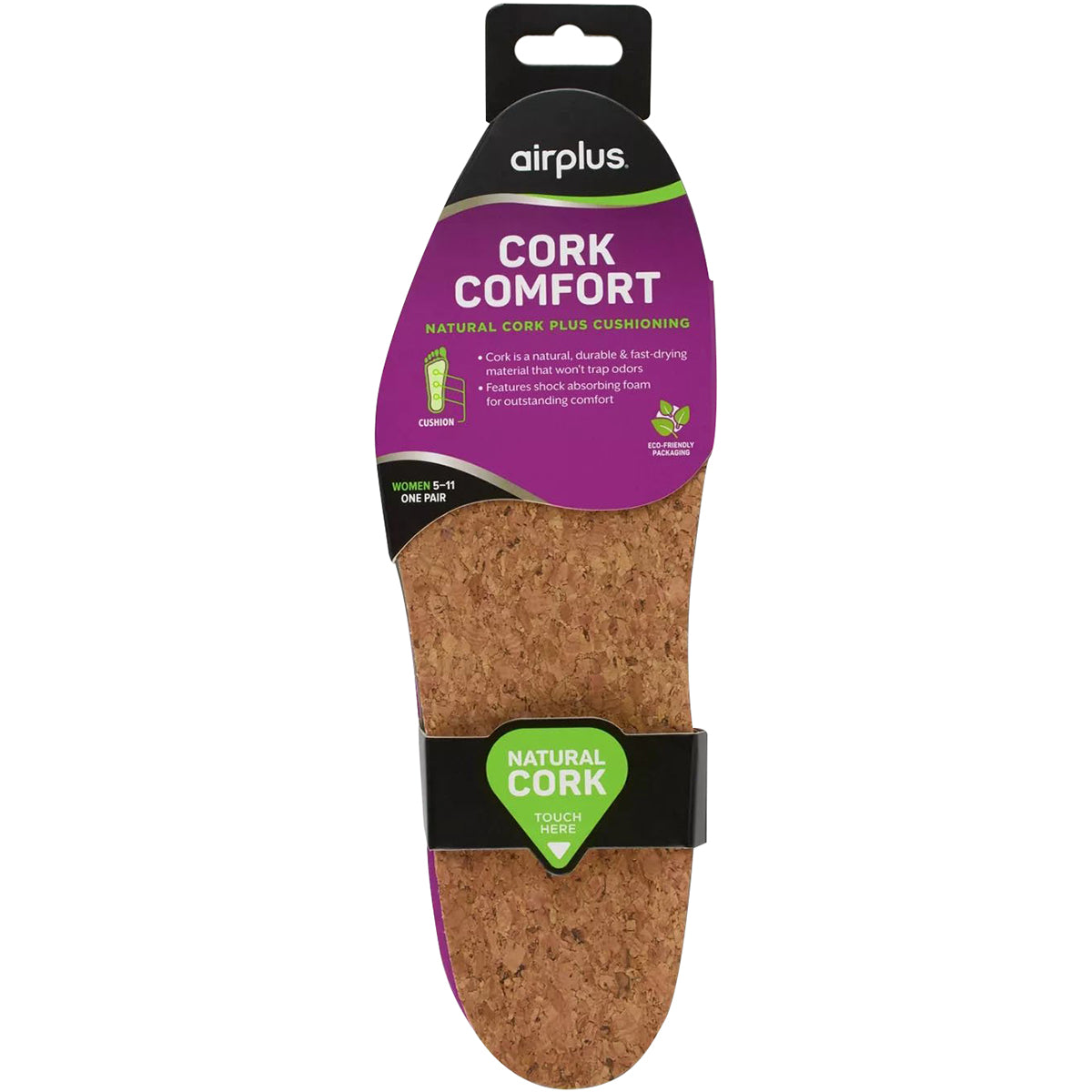 Airplus Cork Comfort Natural Cork Plus Cushioning Shoe Insoles Airplus