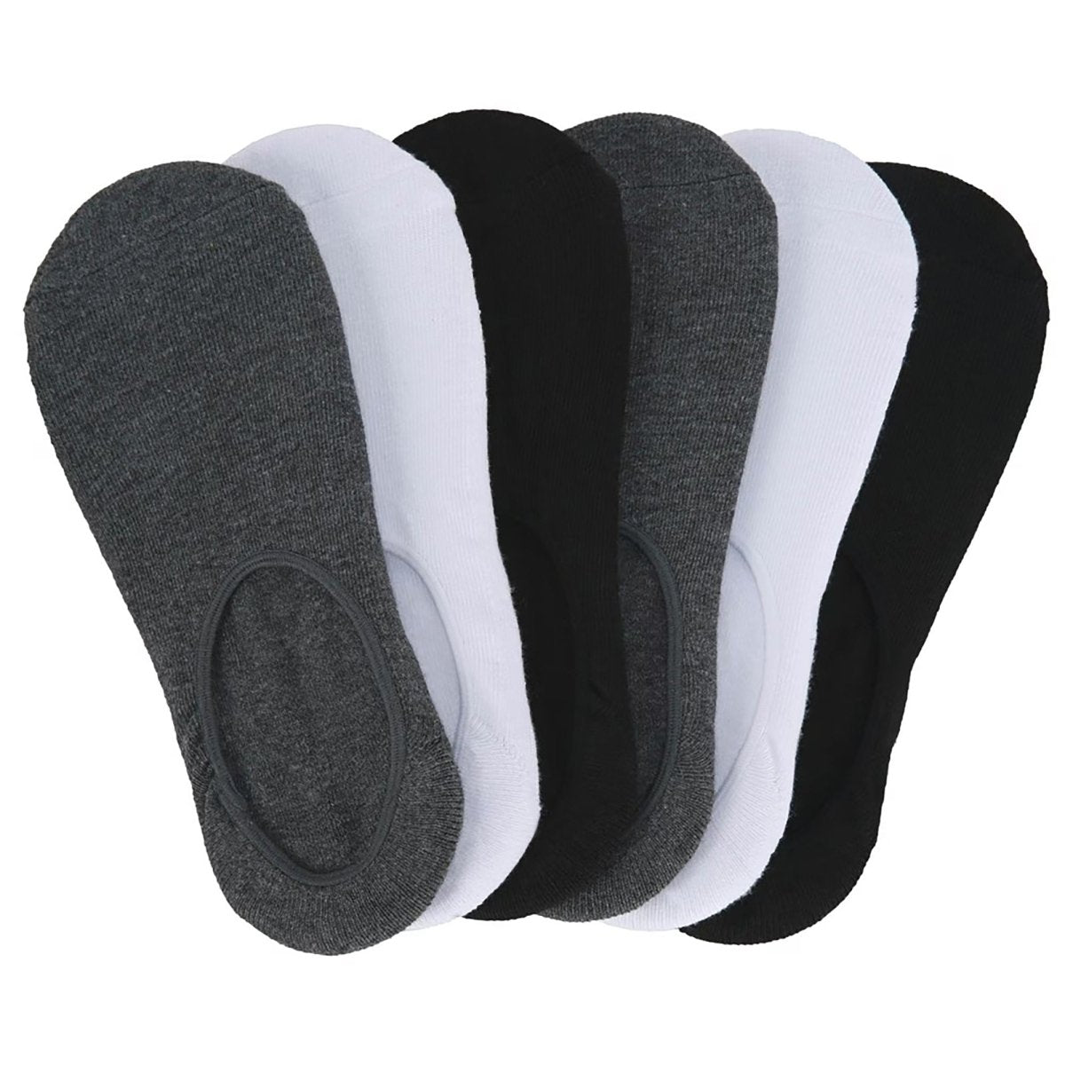 Sof Sole Comfort Footie Socks 6 - Pack - Gray/White/Black - Forza Sports