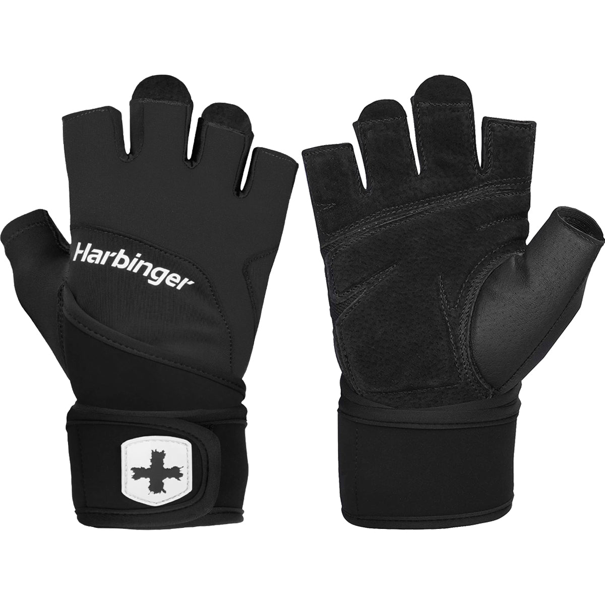 Harbinger Unisex Training Grip Wrist Wrap Weight Lifting Gloves - Black Harbinger