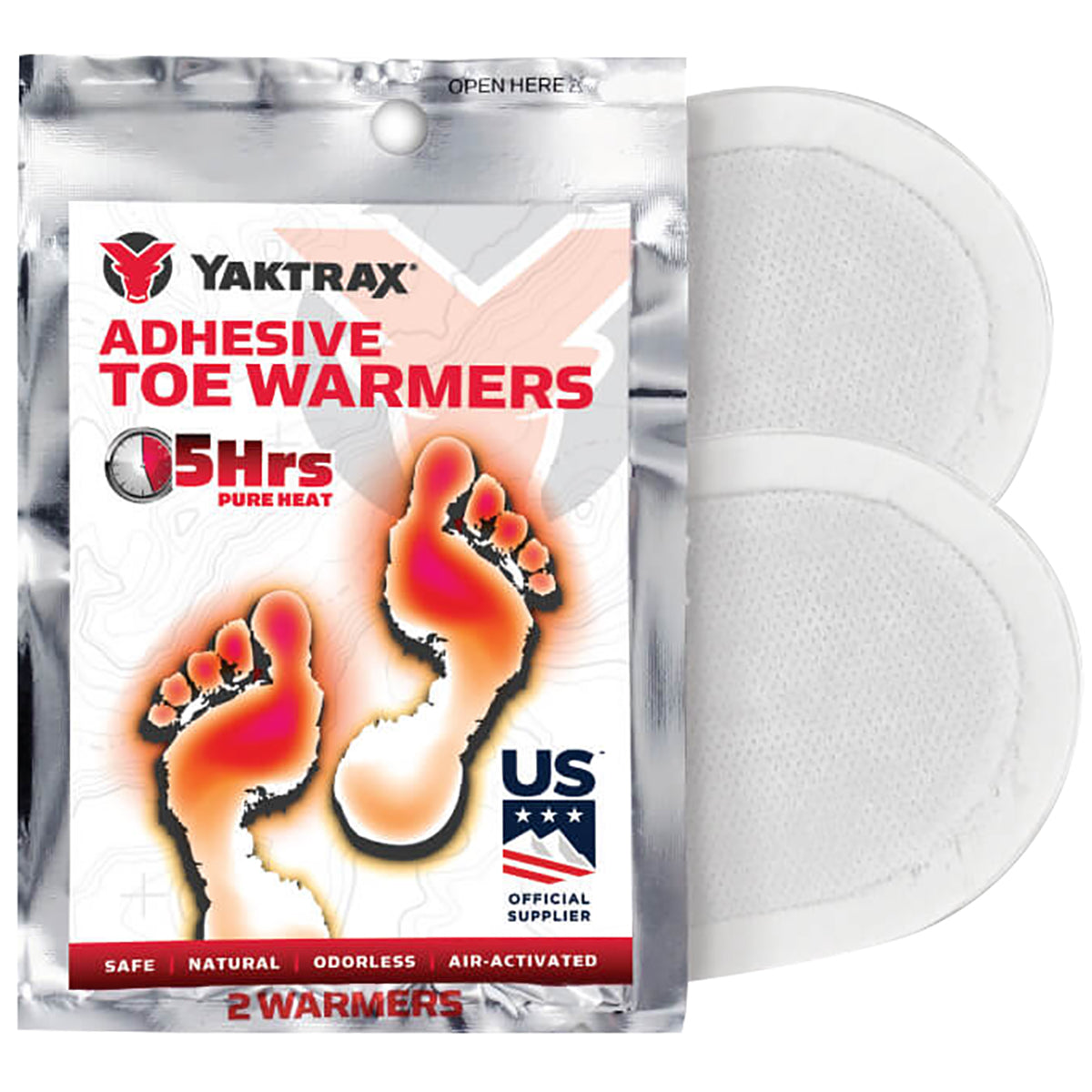 Yaktrax Adhesive Air Activated Natural Toe Warmers - 10-Pack Yaktrax