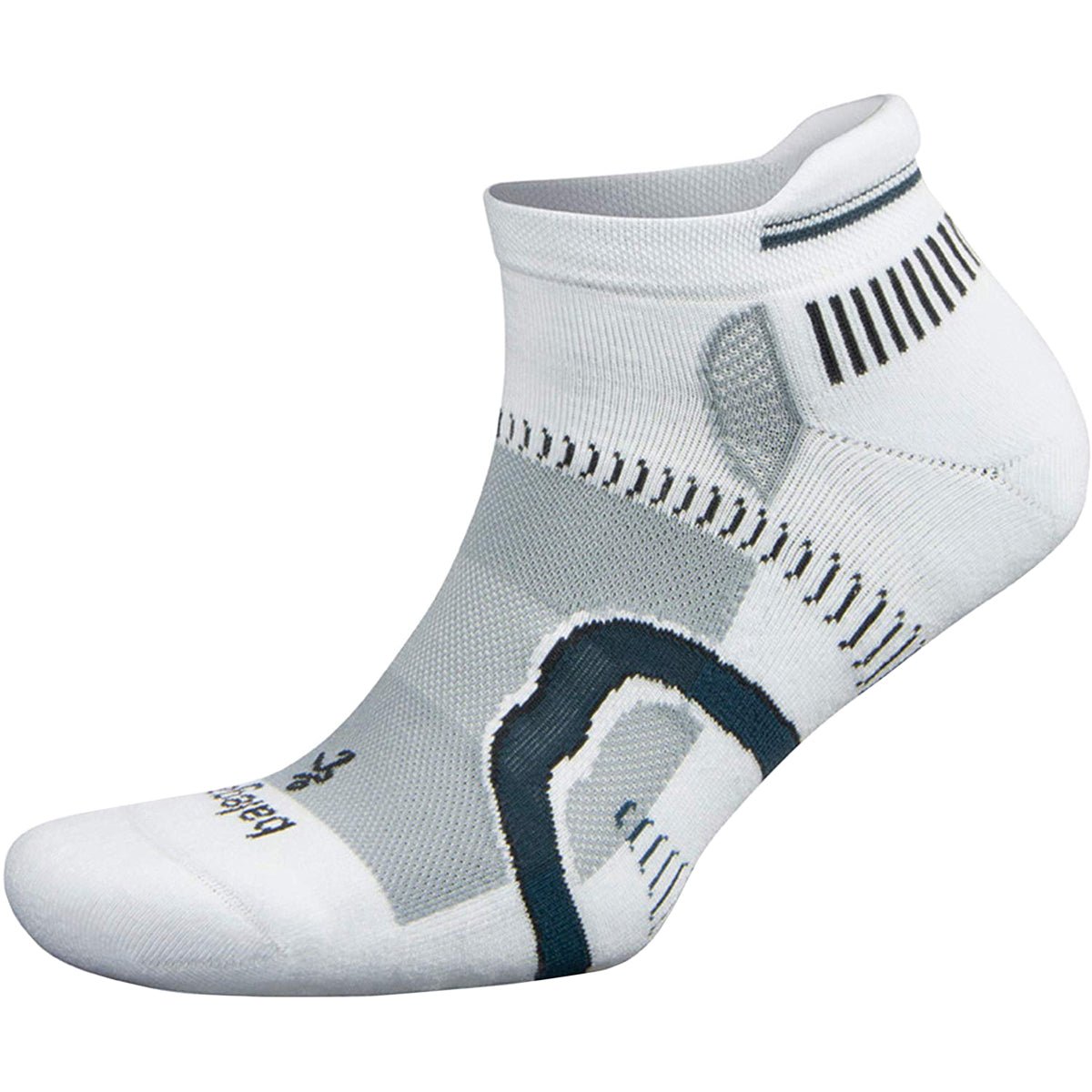 Balega Hidden Contour No Show Running Socks - White/Gray - Forza Sports