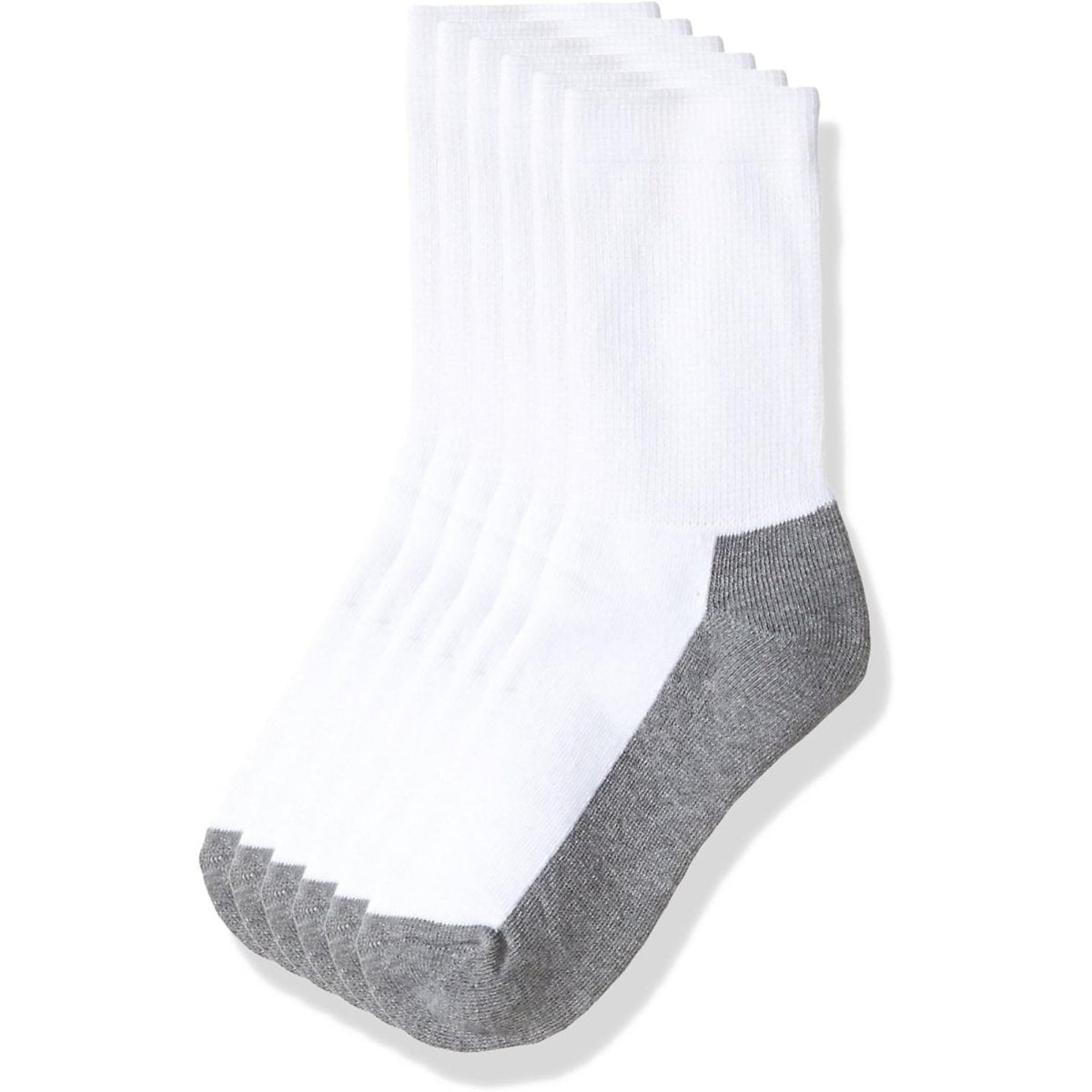 Sof Sole Youth All Sport Crew Athletic Performance Socks 6 - Pack - Small - White - Forza Sports