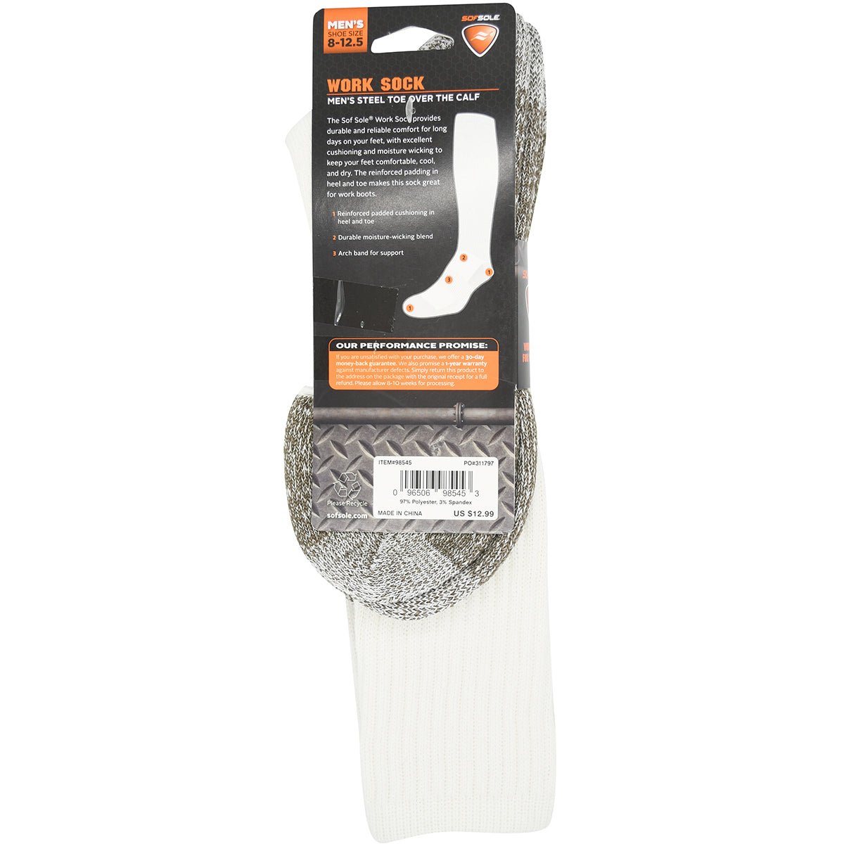 Sof Sole Men's Steel Toe Over the Calf Work Socks - Forza Sports