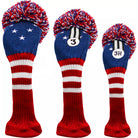 IZZO Vintage Knitted Golf Club Headcover - Red/White/Blue IZZO Golf