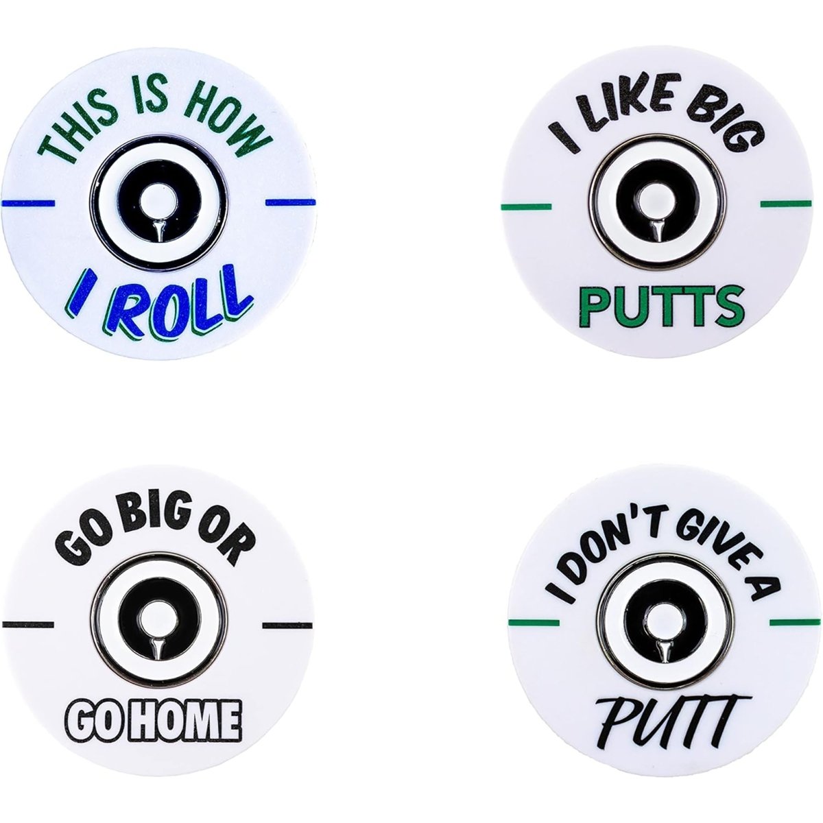 Izzo Golf In Your Face Oversized Dual Ball Markers - 4 Pack - Forza Sports
