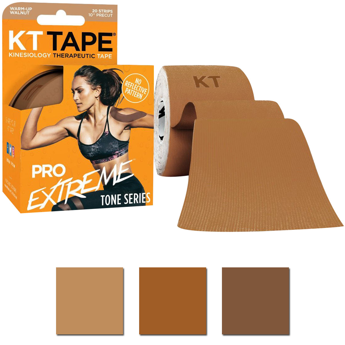 KT Tape Pro Extreme Tone Series 10" Precut Kinesiology Sports Roll - 20 Strips KT Tape