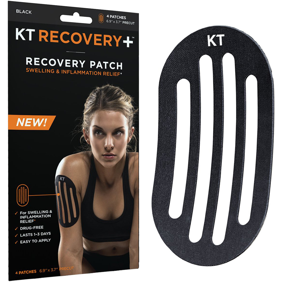 KT Tape Recovery+ Swelling and Inflammation Recovery Patches - Black KT Tape