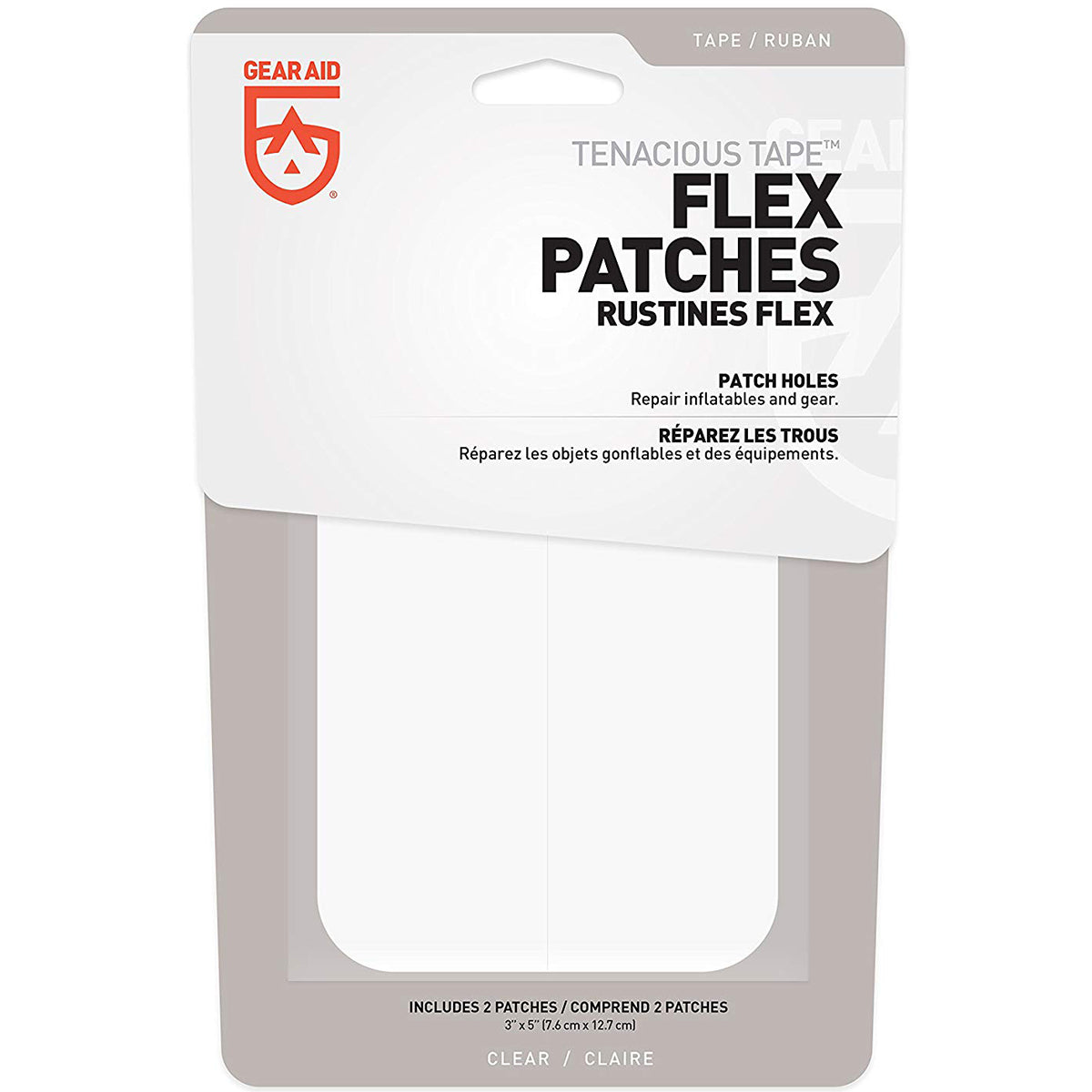 GEAR AID McNett Tenacious Tape Repair Patches Clear & Black Strong  Nylon(3-Pack)