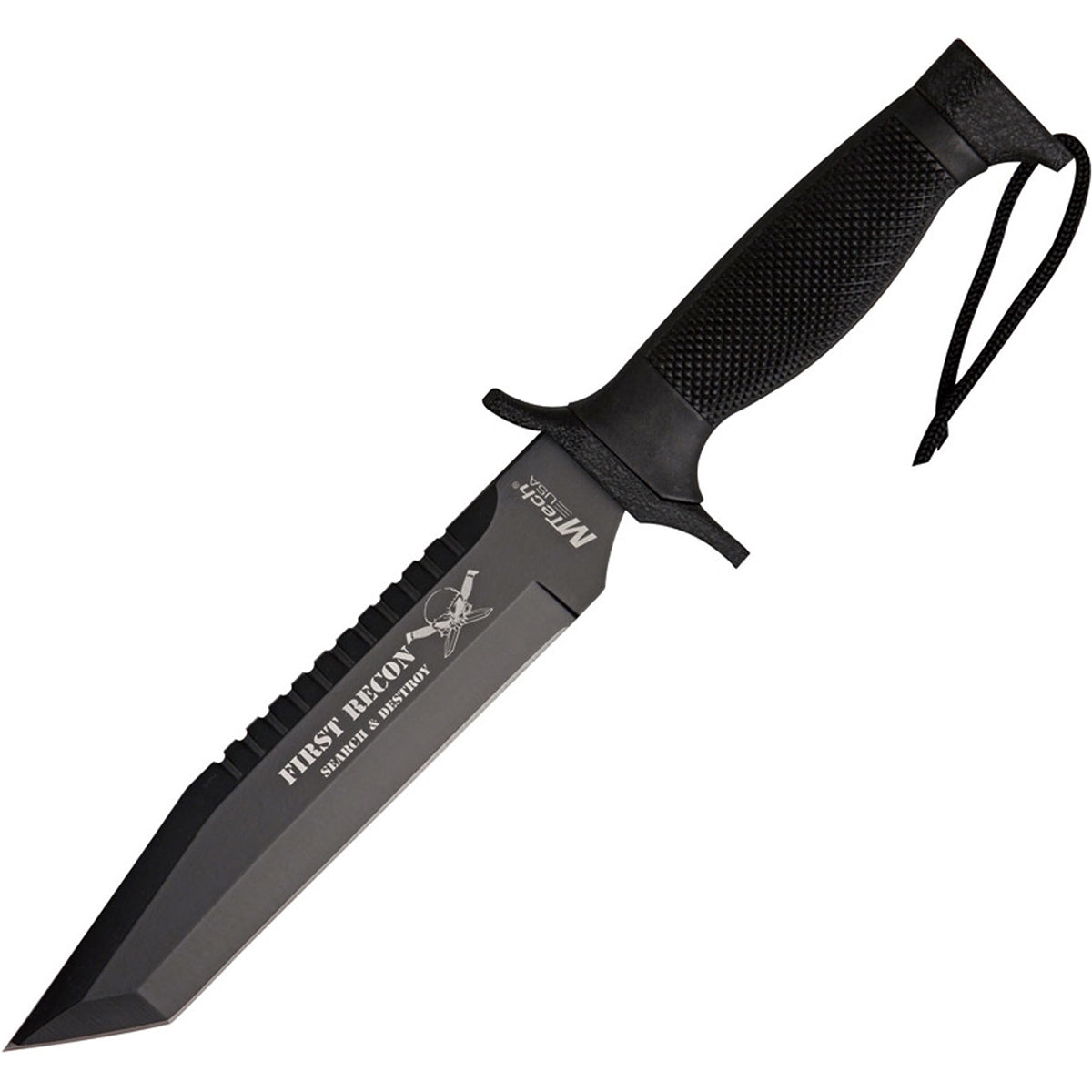 MTech USA First Recon Tactical Tanto Fixed Blade Survival Knife, Black, MT-676TB M-Tech