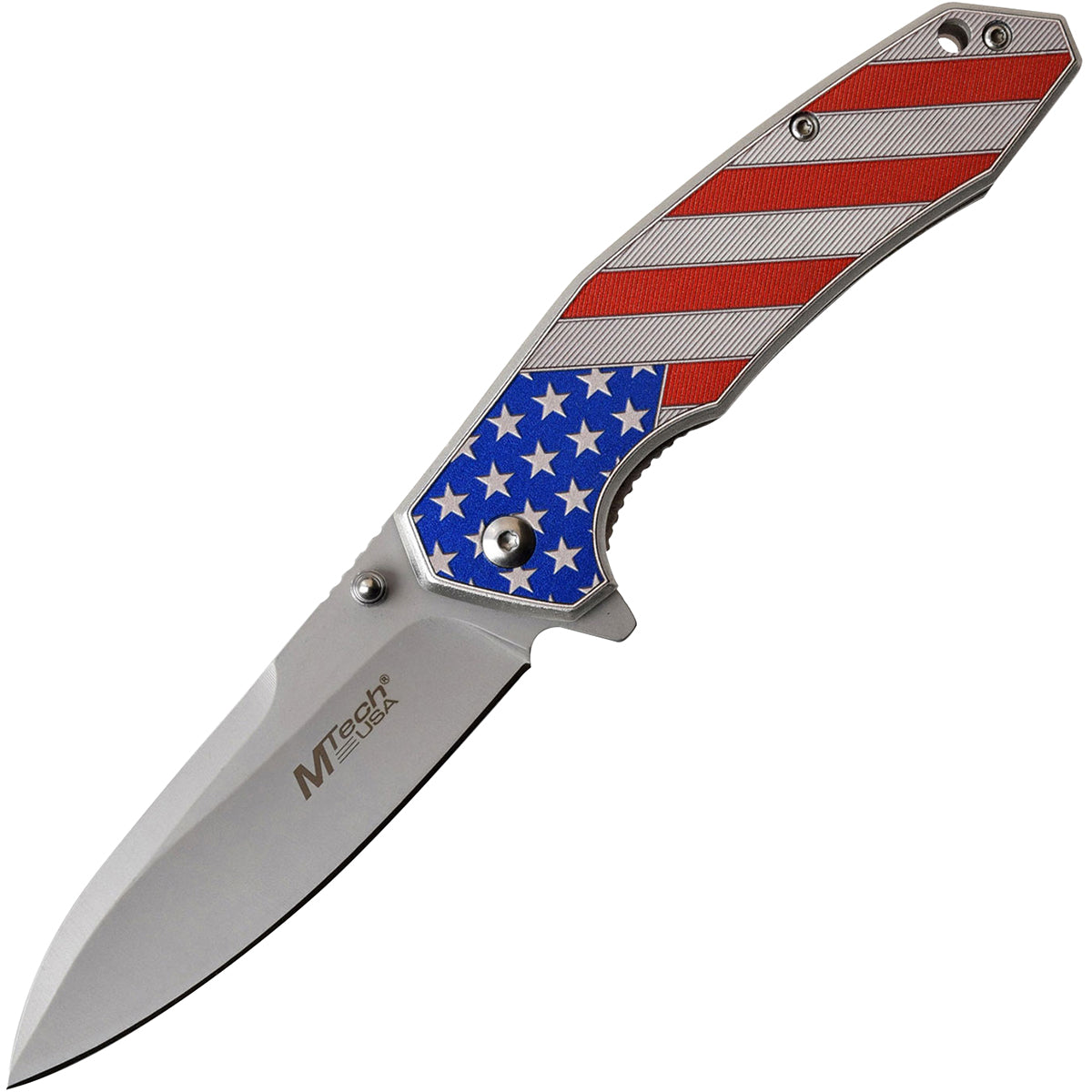 MTech USA Framelock Spring Assisted Folding Knife, American Flag, MT-A1024A M-Tech