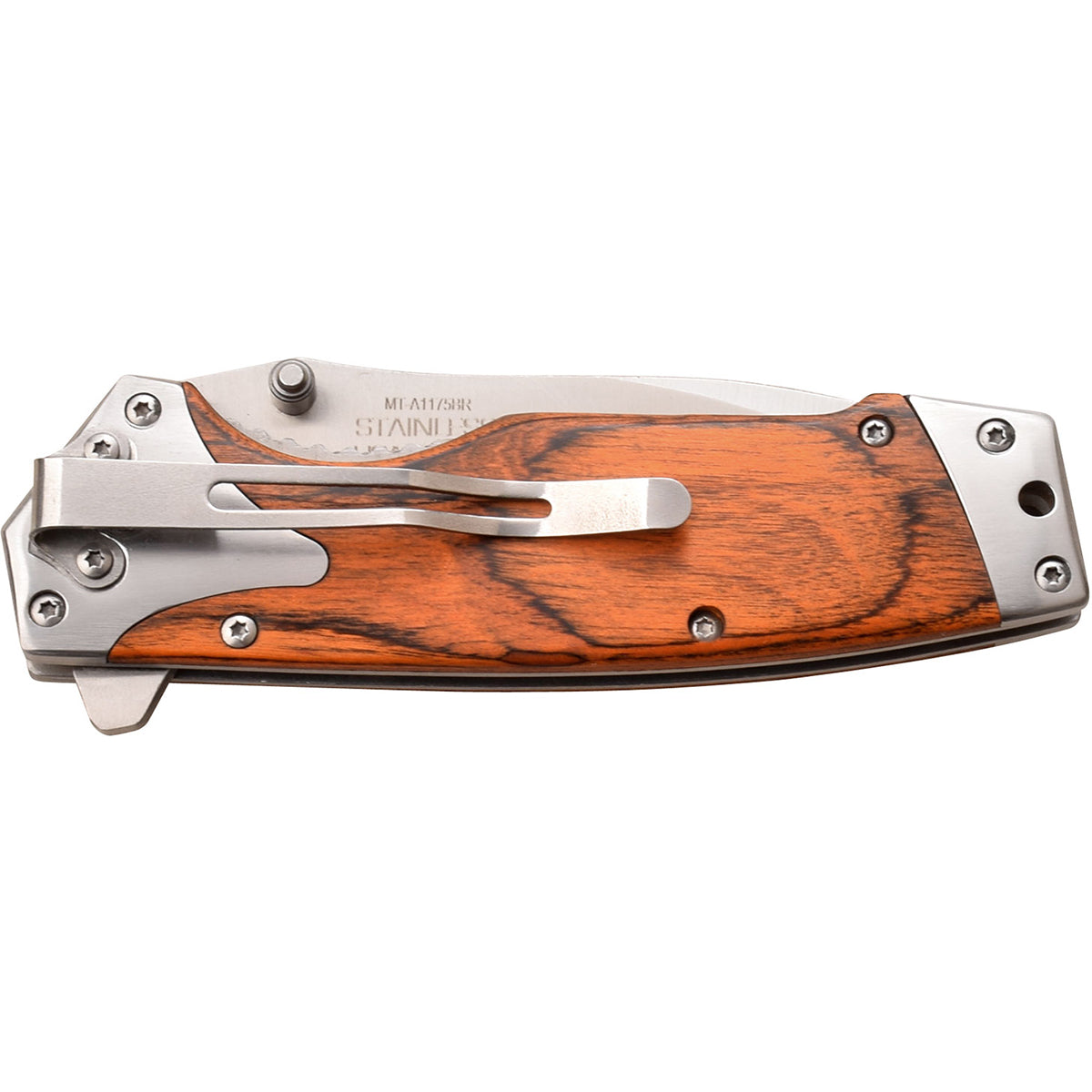 MTech USA Linerlock Spring Assisted Folding Knife, Pakkawood Handle, MT-A1175BR M-Tech
