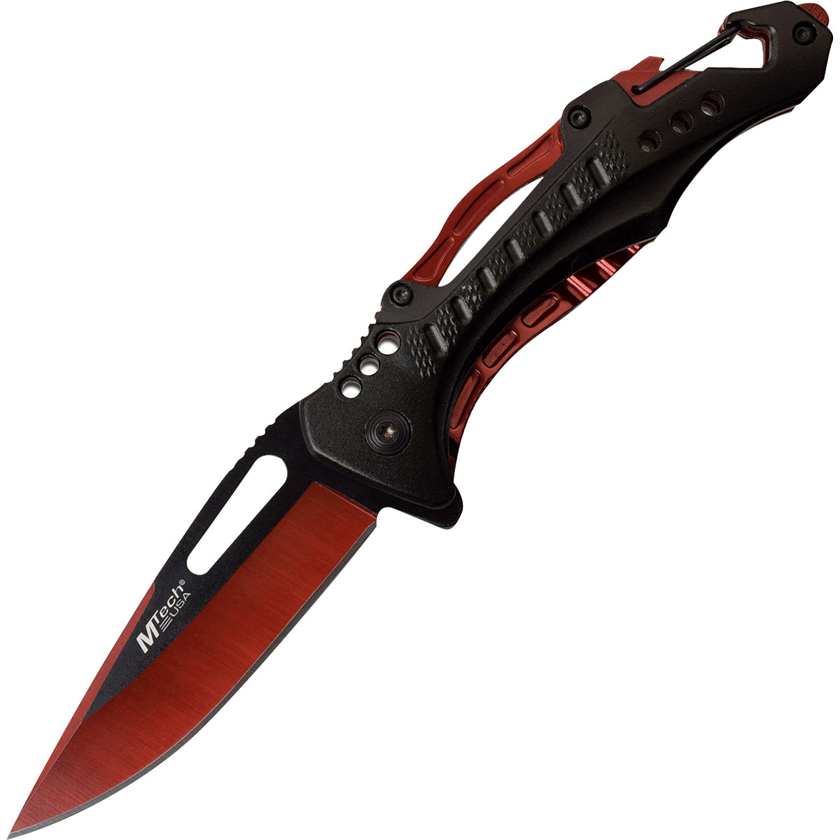 MTech USA Linerlock Spring Assisted Folding Knife, 3.5" Red Blade, MT-A705G2RD M-Tech