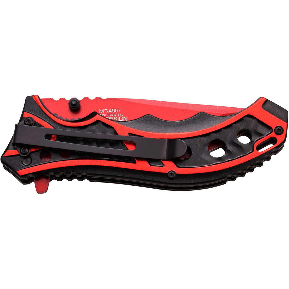 MTech USA Linerlock Spring Assisted Folding Knife, 3.5" Red Blade, MT-A907RD M-Tech
