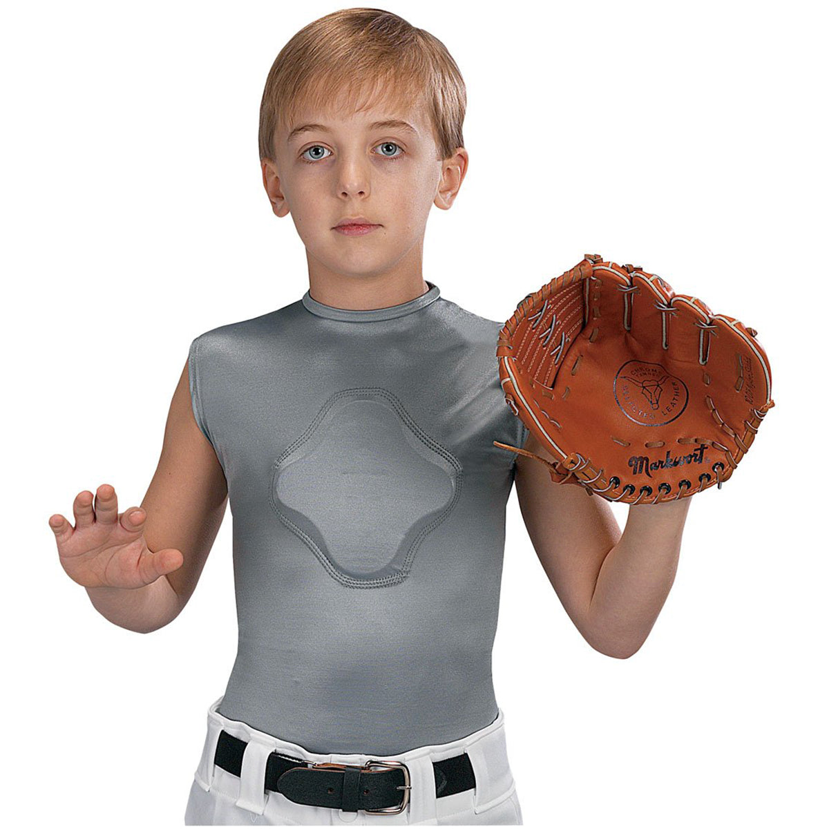 Markwort Youth Heart-Gard Protective Compression Body Shirt - Gray Heart-Gard