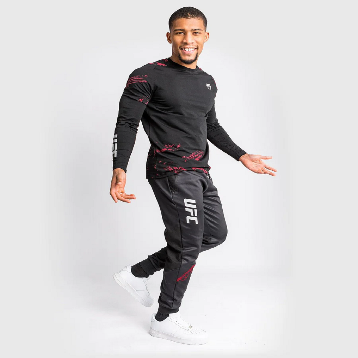 UFC Venum Authentic Fight Week 2.0 Hoodie Black Red - FIGHTWEAR