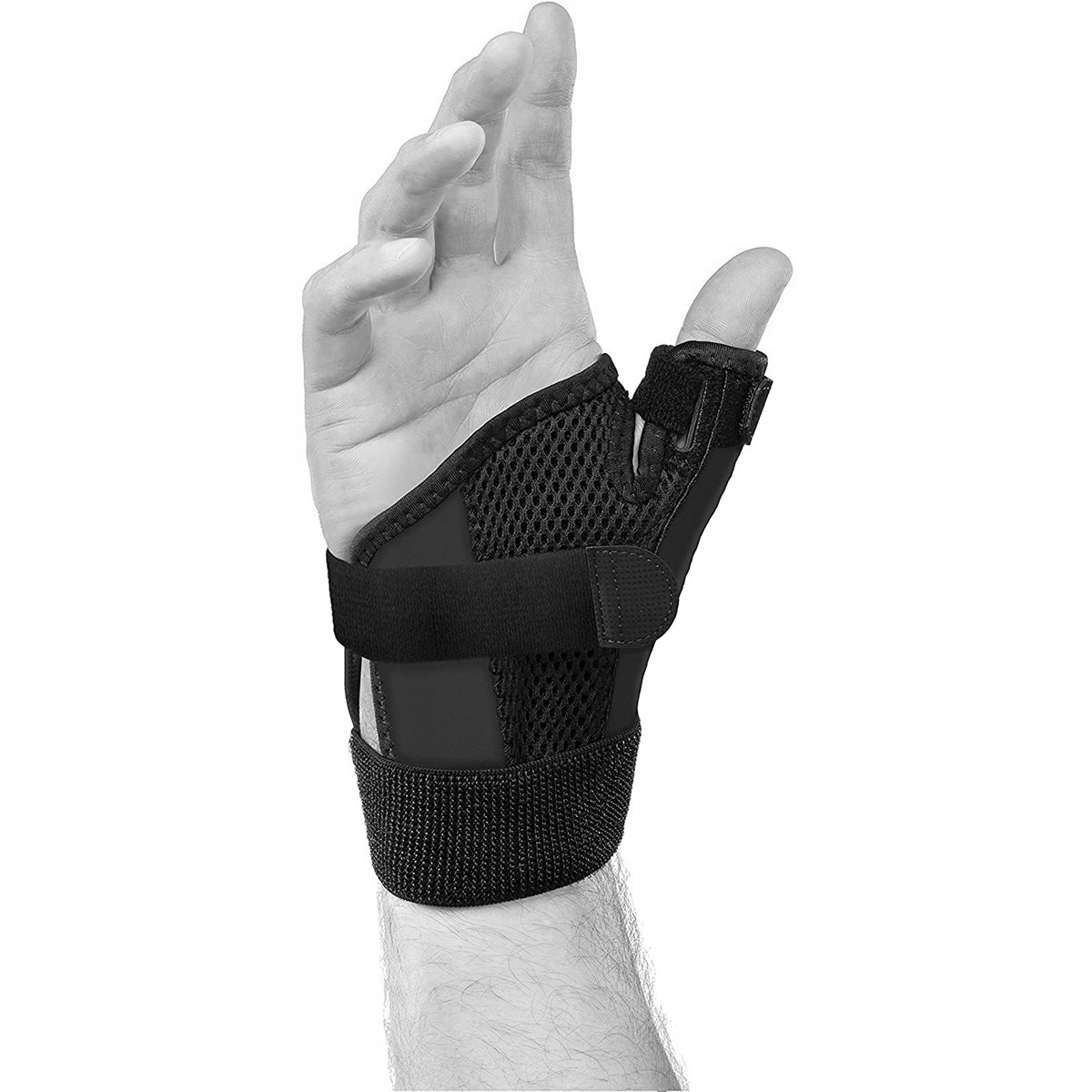 Mueller Reversible Wrist Brace with Splint, Black, One Size Fits
