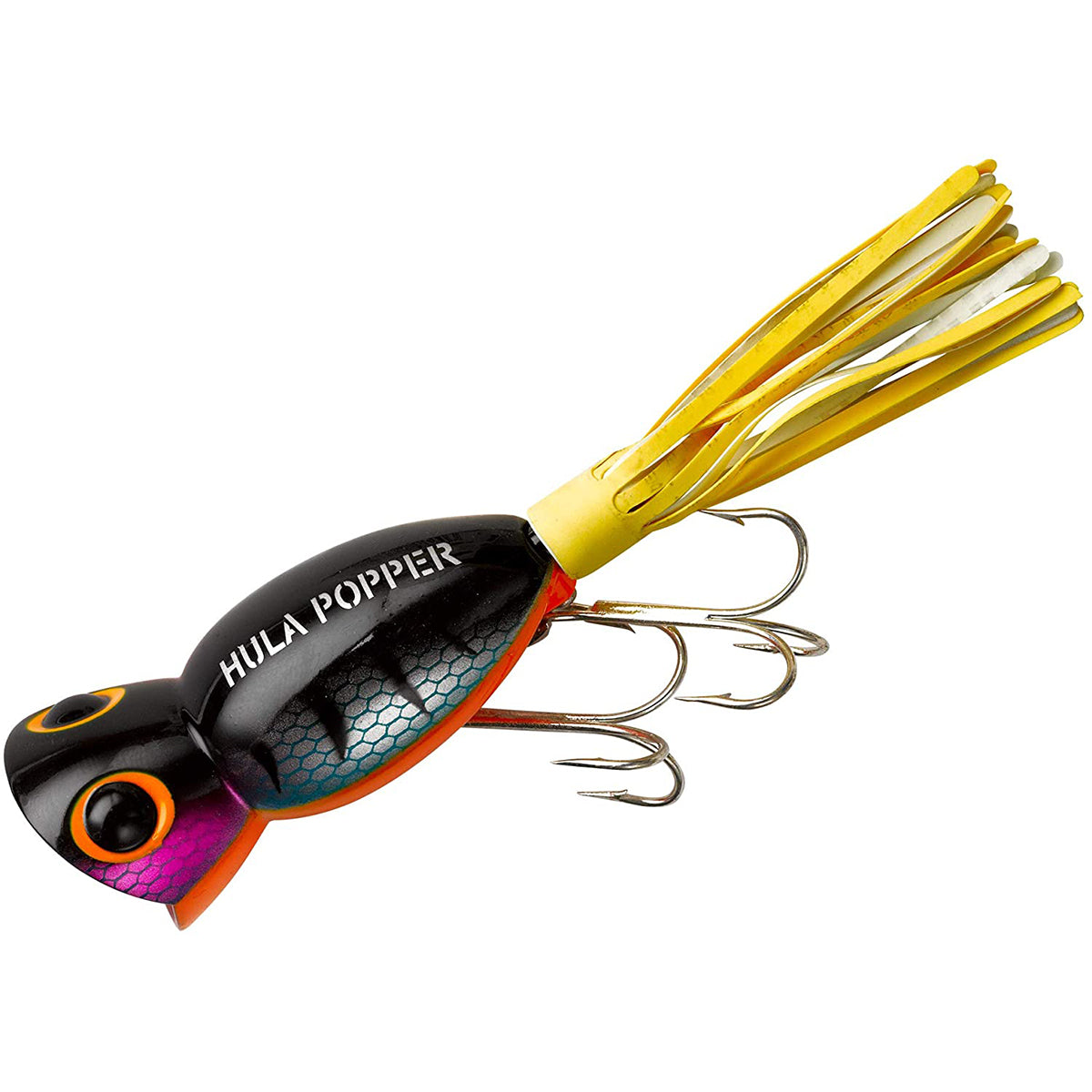 arbogast's hula pike fishing lure value Arbogast Popper, Black with its pulsating skirt Arbogast Hula Popper Fishing Lure