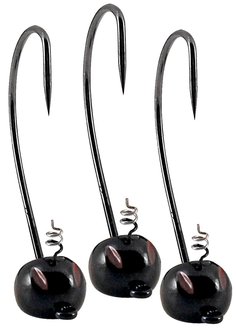 YUM Baits 3/16 oz Black Pumpkin Head Fishing Jigs - 3/0 Hooks – Forza Sports