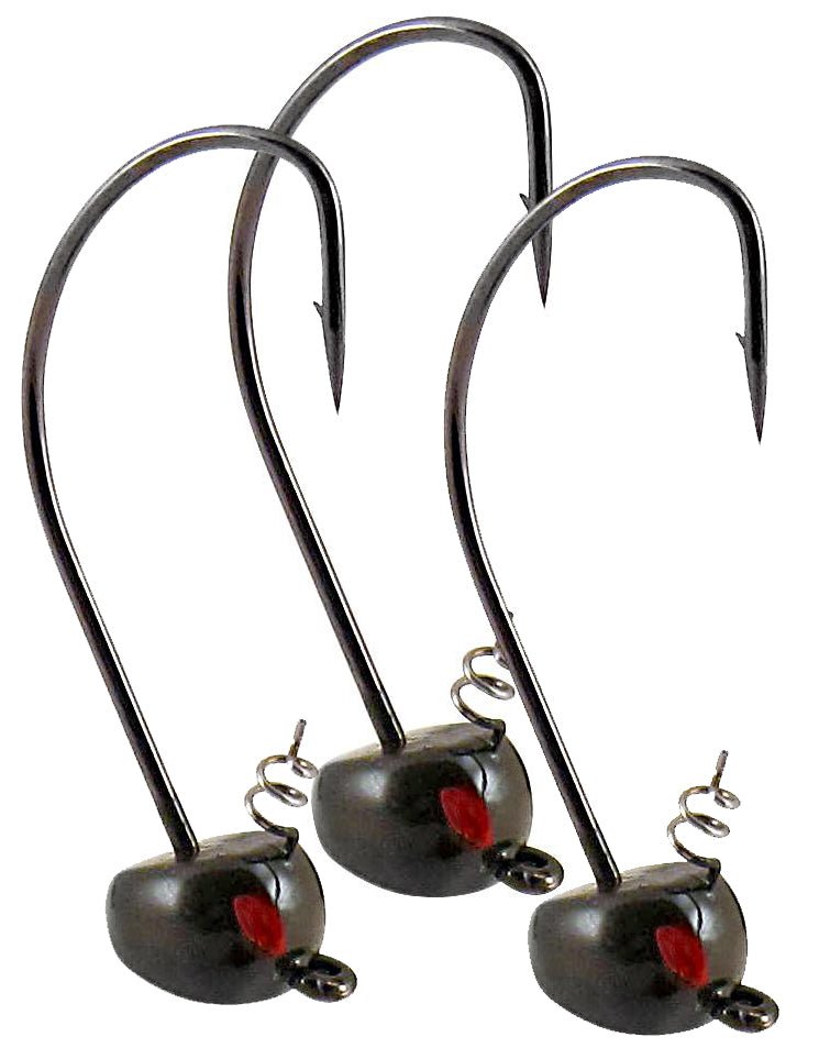 YUM Baits 3/16 oz Green Pumpkin Head Fishing Jigs - 3/0 Hooks - Forza Sports