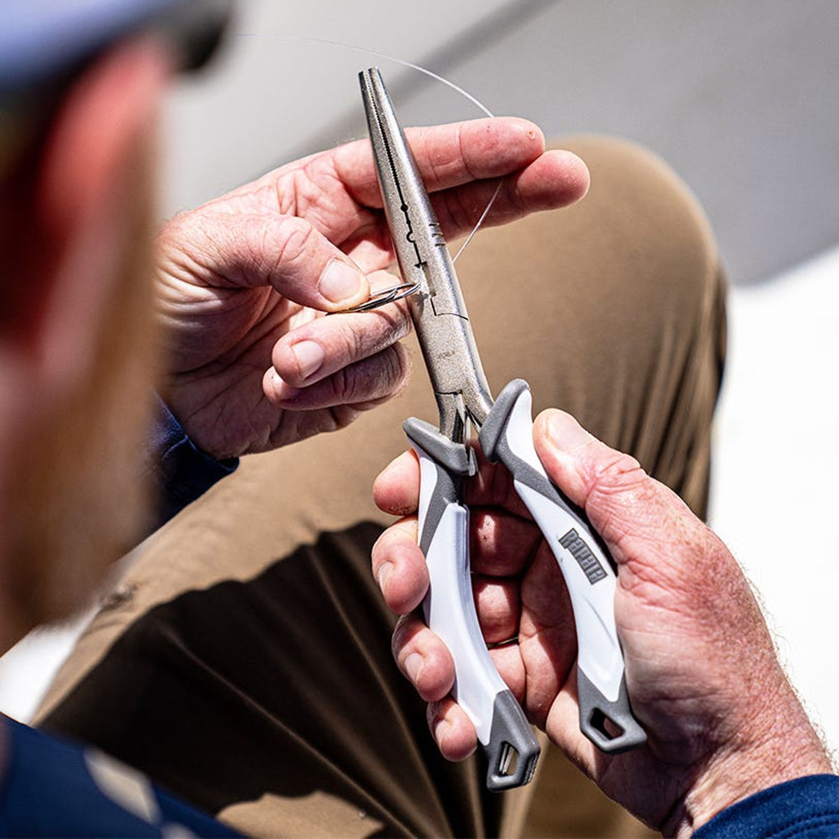 Rapala Salt Angler's Pliers, Carbon Steel Construction, White/Grey Handle - Forza Sports