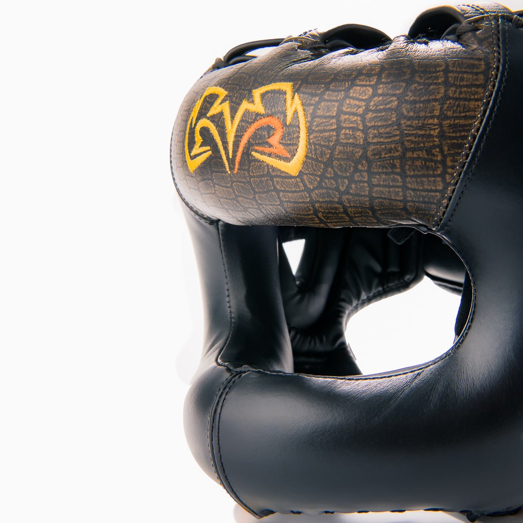 Rival Boxing Guerrero Facesaver Headgear, Crocodile/Black - Forza Sports