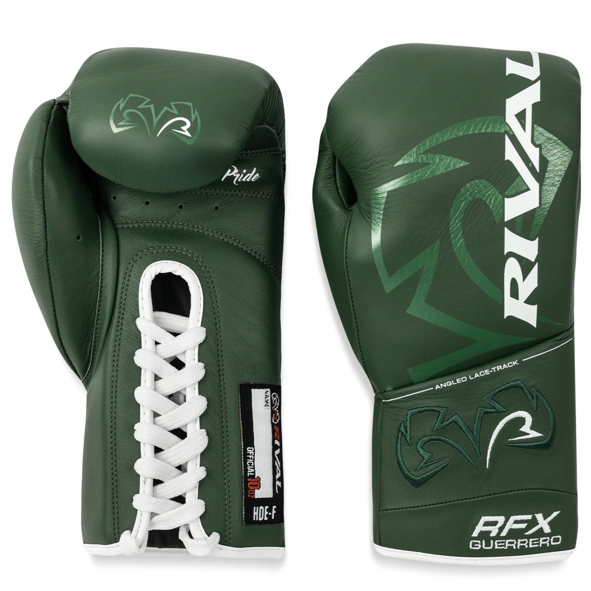 राइवल बॉक्सिंग आरएफएक्स - गुरेरो एचडीईएफ प्रो फाइट लेस-अप बॉक्सिंग ग्लव्स, हरा - फोर्ज़ा स्पोर्ट्स