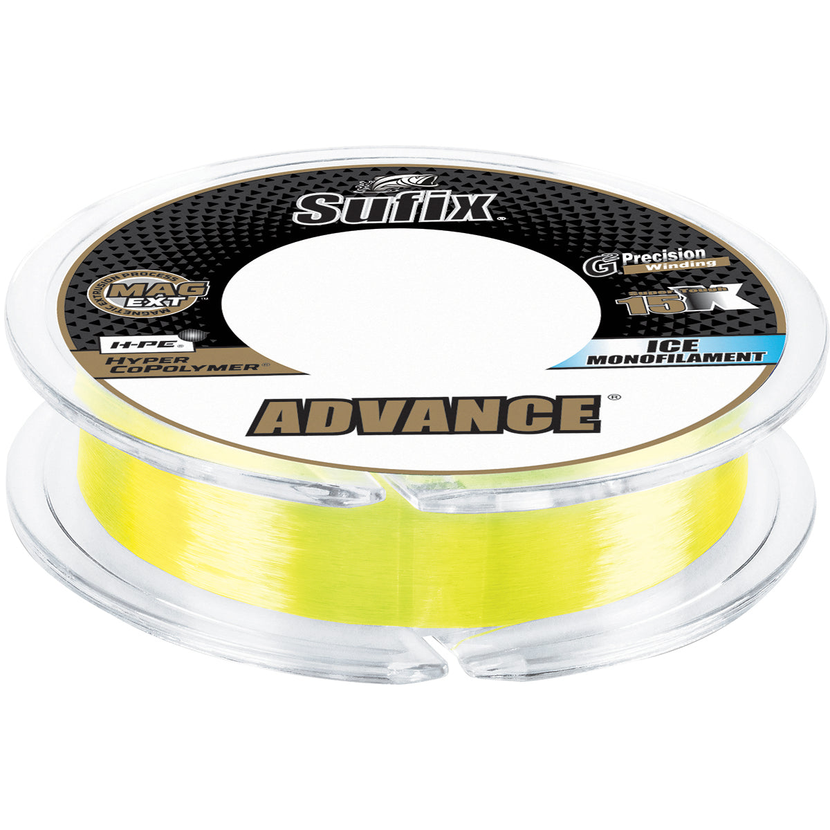 Sufix 100 Yard Advance Ice Monofilament Fishing Line - Neon Lime Sufix