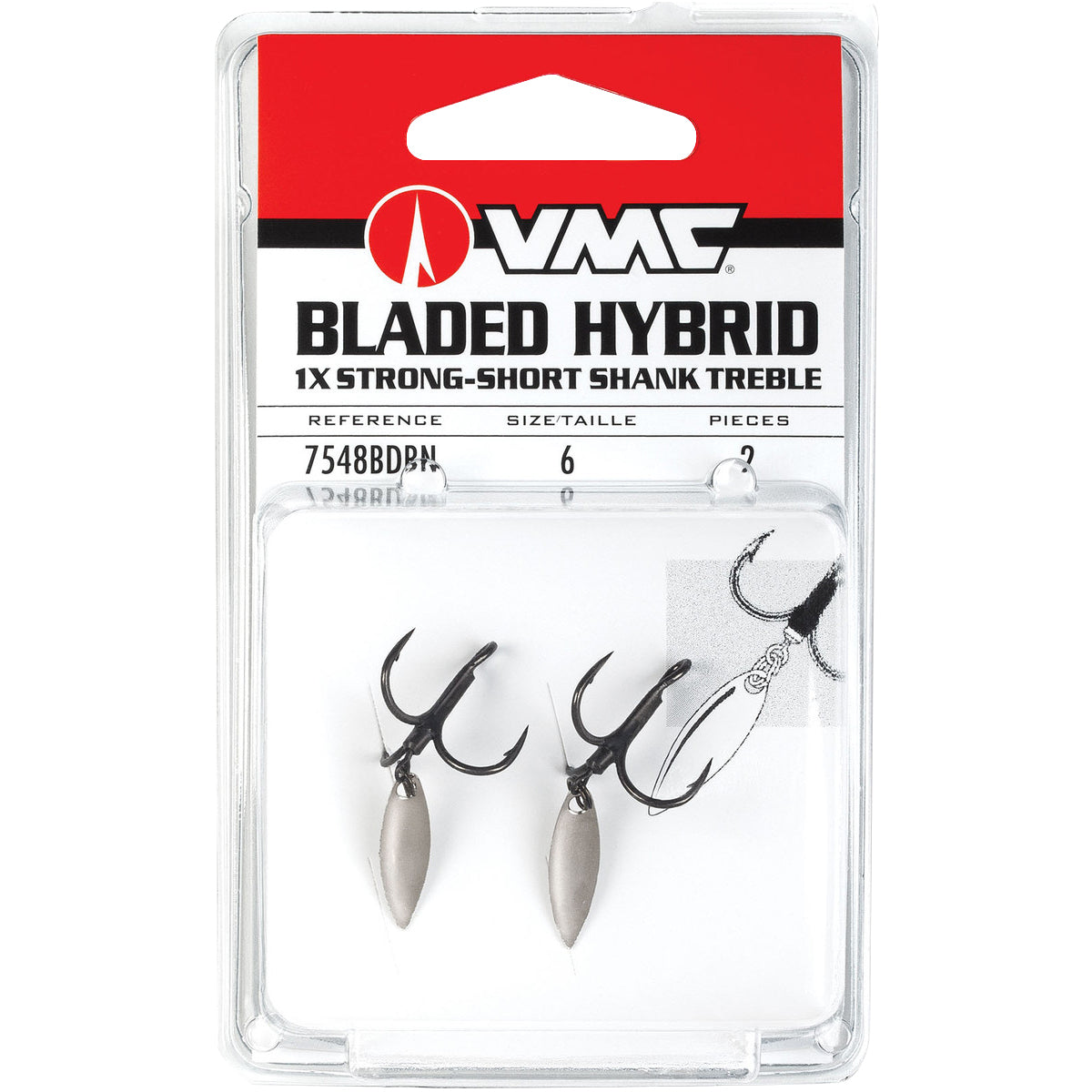 VMC Bladed Hybrid Short Shank Treble Hook