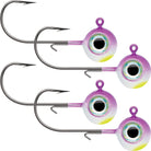 VMC Neon Moon Eye 1/4 Oz. 3D Holographic Jig - 4 Pack - Purple Albino - Forza Sports