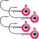 VMC Neon Moon Eye 1/8 Oz. 3D Holographic Jig - 4 Pack - Glow Pink - Forza Sports
