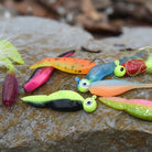 VMC 1/8 oz. Neon Moon Eye Jig - 4 Pack - Blue Fire UV VMC