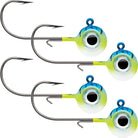 VMC Neon Moon Eye 1/4 Oz. 3D Holographic Jig - 4 Pack - Blue Fire UV VMC